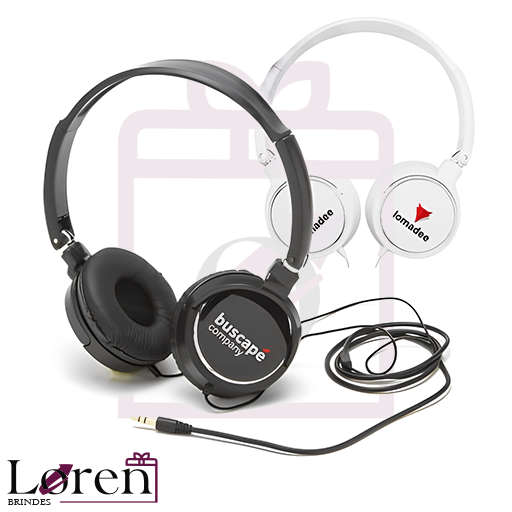 Fones de ouvido com logotipo empresarial