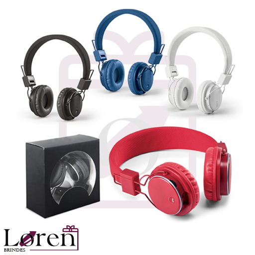 Fones de ouvido com logotipo empresarial