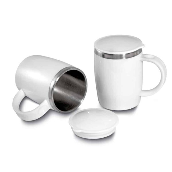 CAN 0748 - Caneca plástico com inox na parte interna de 400ml.