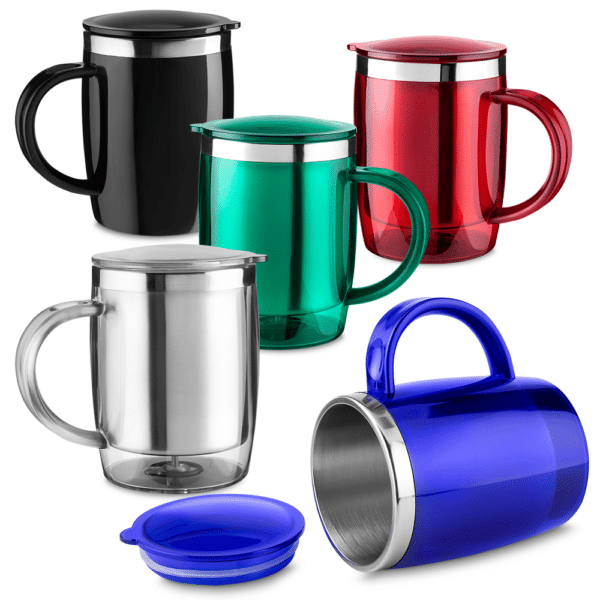 CAN 3629 - Caneca plástica com inox na parte interna de 400ml.