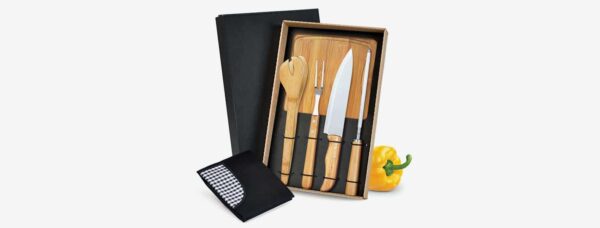 CHU 1443 - Kit Para Churrasco Em Bambu Tábua Com Bordas Arredondadas - Image 2