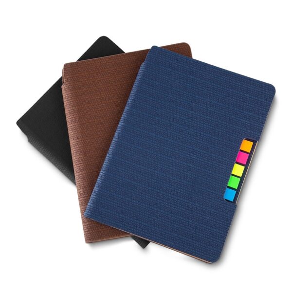 BL 1253 - Caderno de anotações, com sticky notes, capa em material Sintético