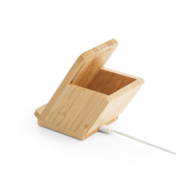 CW 4795 - Carregador wireless em bambu 10W - Image 3