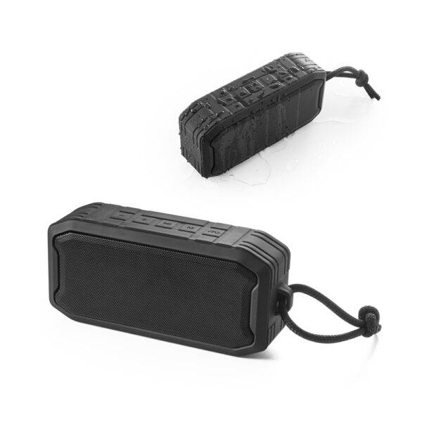 CS 4971 - Caixa de som portátil com microfone, em ABS 100% reciclado, à prova de água com IPX7 1200 mAh