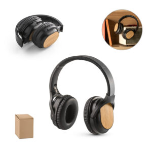 FN 7691 - Fones de ouvido wireless em bambu e ABS