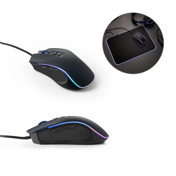 MOU  3137 - MOUSE RGB. Mouse para jogos em ABS com acabamento em borracha