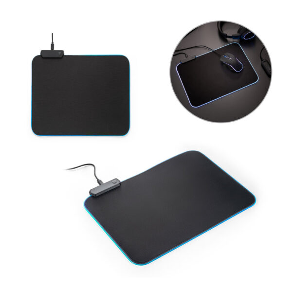 PAD 3174 - MOUSEPAD RGB. Tapete para jogos em poliéster com base antiderrapante em borracha
