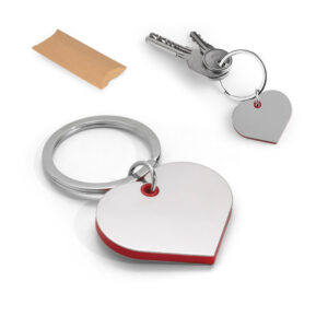 CHA 1939 - Chaveiro coração em metal e ABS