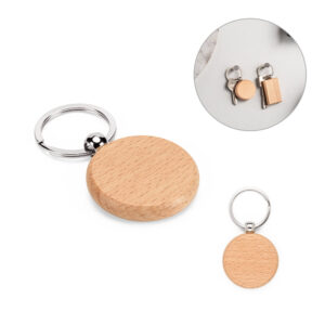 CHA 5904 - Chaveiro redondo em madeira de faia