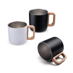 CA 4950 - Caneca térmica com alça em madeira