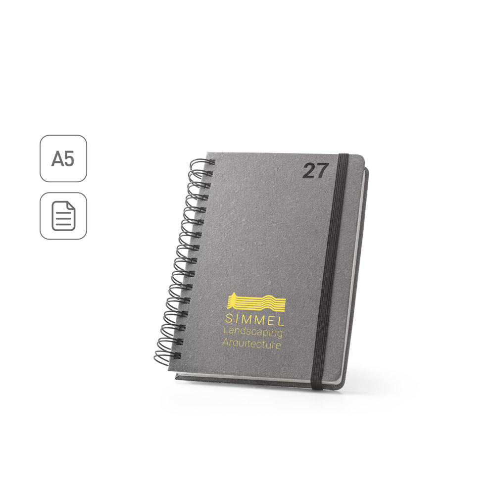 AG 4287 - Agenda A5 com argolas em pele reciclada
