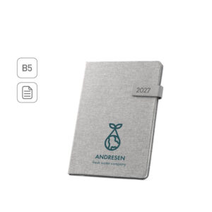 AG 4288 - Agenda A5 com argolas em pele reciclada