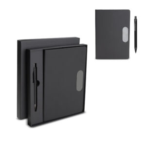 CAD 4555 - Kit escritório A5 em PU e Caneta Metalica