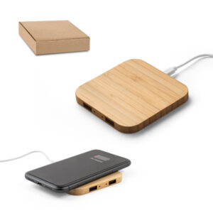 PW 5065 - Carregador wireless super rápido em bambu 15 W