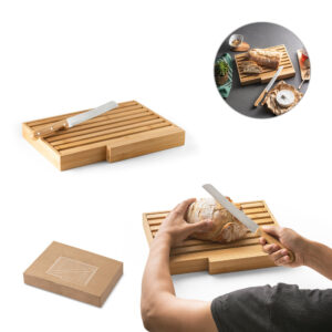 TB 9421 - Tábua para pão em bambu com faca em aço inox