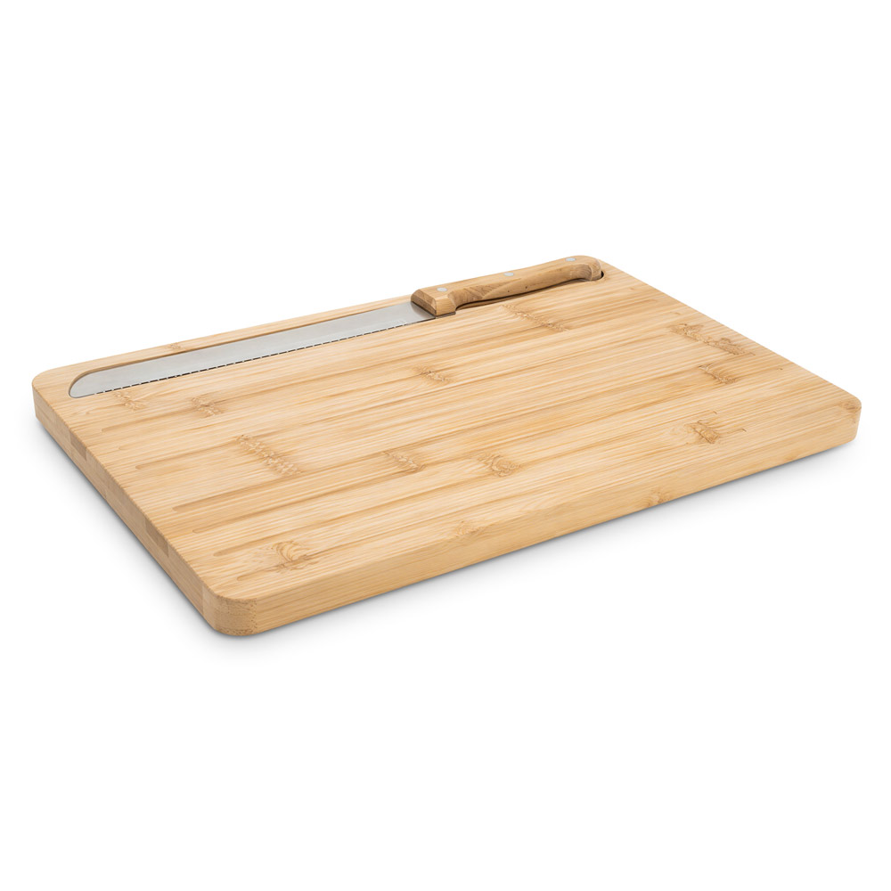 TB 9494 - Tábua de cortar pão em bambu com faca inclusa