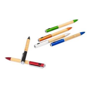 CA 9339 - Caneta Bambu com Lanterna
